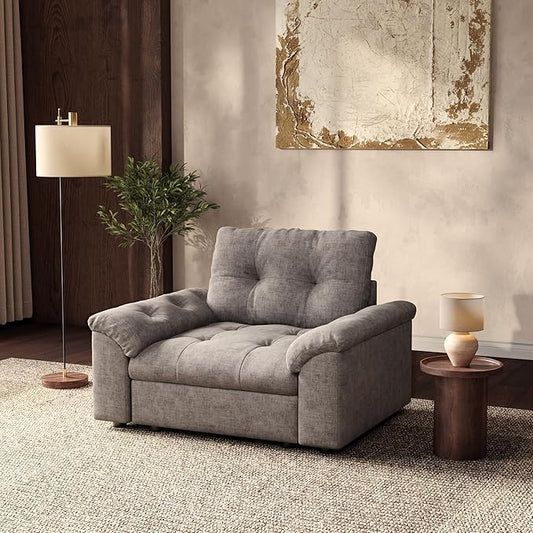 Oversized Modular Sectional Sofa with Storage, Modern Deep Seat Cloud Couch for Living Room, L-Shaped Large Sectional Couch, Single Chair, Gray
