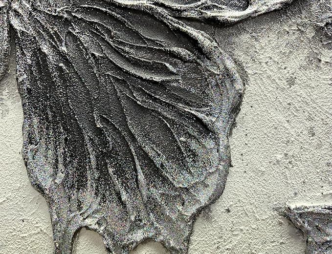 Boiee Art,24x36Inch Textured Hand Painted Vintage Butterfly Art Gothic Style Moth Artwork Elegant Abstract Wall Art Oil Painting Wood Inside Framed Ready to Hang
