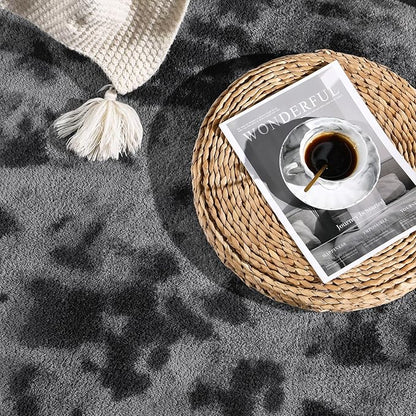 Gifeas Large Ultra Soft Modern Area Rugs for Living Room Bedroom, 5x8 Feet Tie-Dyed Dark Grey Thickened Memory Foam Indoor Carpets, Non-Slip Comfy Rug for Boys Girls Nursery Room Home Decor