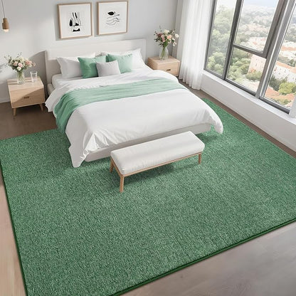 6x9 Area Rugs for Bedroom Living Room, Green White Soft Low-Pile Modern Indoor Thickened Memory Foam Non-Slip Washable Carpets for Kids Dorm Home Decor Rug