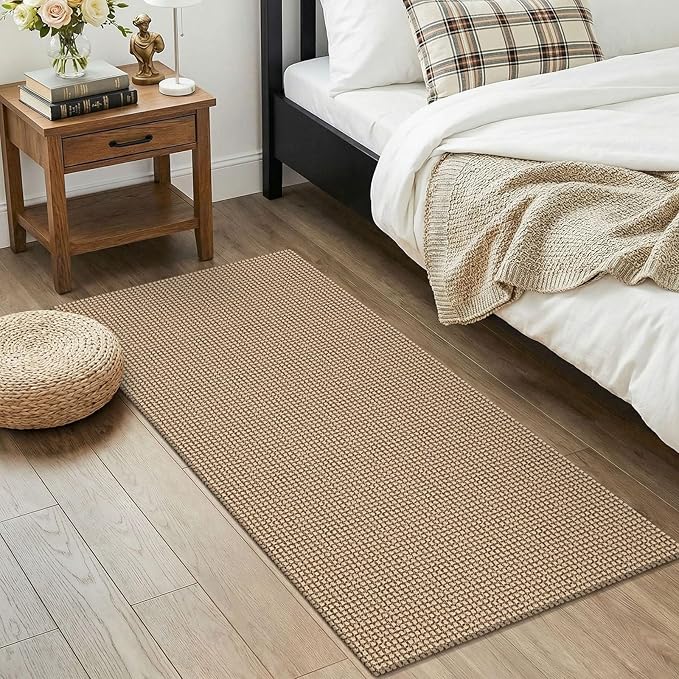 KOZYFLY Boho 2x4 Entry Runner Rug, Small Washable Runners for Entryway, Non Slip Door Mat Indoor Entrance, Front Porch Carpet for Foyer, Kitchen, Bedroom, Bathroom, Orange Beige/Tan/Brown