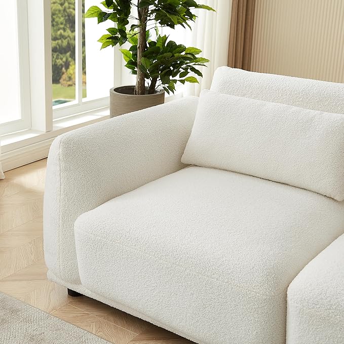 U Shaped Cloud Sectional, Convertible L Shaped Couch with Removable Ottomans,Modular Cloud Couch Sectional for Living Room(4 Set + 2 Ottomans - White)