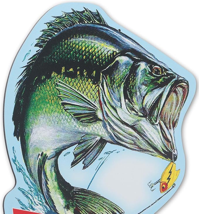 Heddon Fish Metal Sign - Vintage Fishing Wall Decor for Garage, Man Cave or Cabin