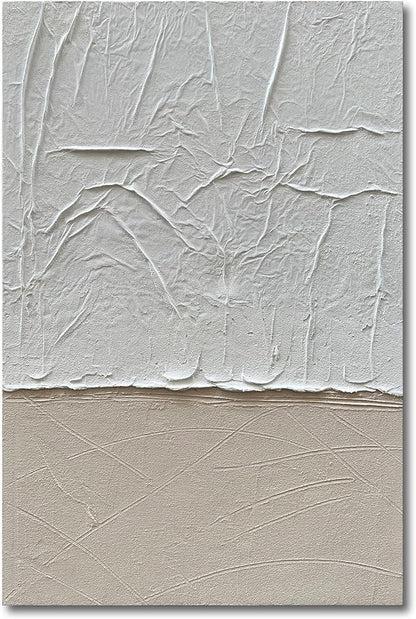 NANKAI Art 45x30 Inches Modern Minimalist Art Painting White and Grey Abstract Art Oil Painting Home Office Corridor Wall Decoration Art