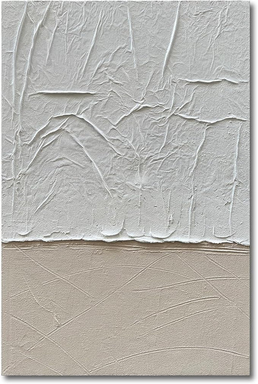 NANKAI Art 45x30 Inches Modern Minimalist Art Painting White and Grey Abstract Art Oil Painting Home Office Corridor Wall Decoration Art