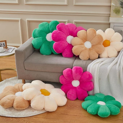 21.65In Light Brown Flower Pillow Daisy Pillow Decorative Pillow Floor Pillow Cushion for Girls Adults for Girls Adults Cute Home Decor Aesthetic for Living Room Bedroom Reading Corner