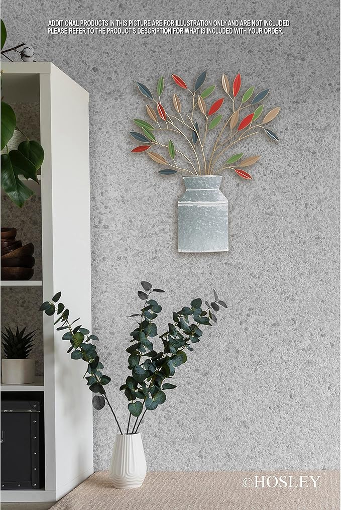 Hosley Metal Dimensional Wall Art Vase- 24" High. Ideal Gift for Weddings, Special Occasion, Home Decor, Party, Spa, Votive/LED Gardens, Home Office O9