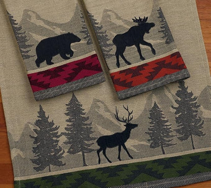 DII Woodlands Collection Dishtowel Set, 18x28, in The Woods, 3 Piece