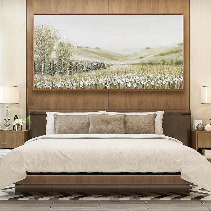 Framed Canvas Wall Art Decor Natural Wall Decorations Home Decor Wall Art Prints Mountain Wilderness Landscape Large Size Artwork for Living Room Bedroom Kitchen Office Decor 29"×58"