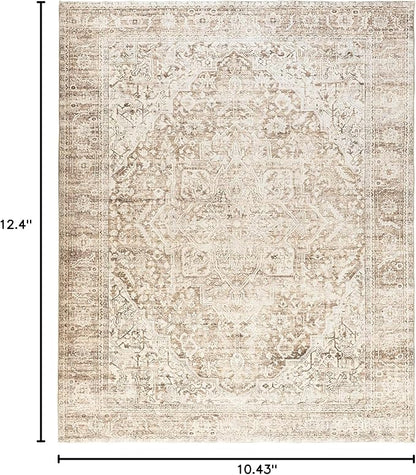 Tan Brown and Beige 3x5 Small Entryway Area Rug Indoor for Front Door Entry Way,Washable Non Slip Ultra Thin Modern Farmhouse Neutral Boho Door Mat Entrance