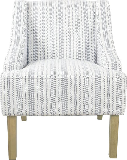 HomePop Swoop Arm Accent Chair, Ivory Stripe