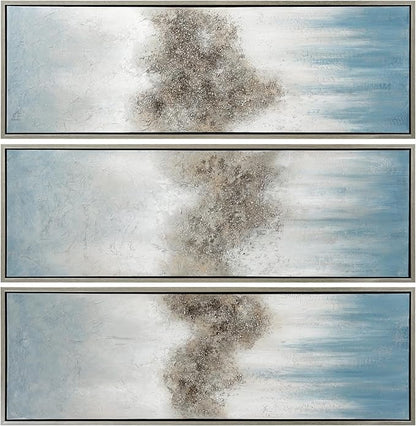 Empire Art Direct Abstract Wall Art Textured Hand Painted Canvas by Martin Edwards, Triptych, 60" x 20" each, Sequence