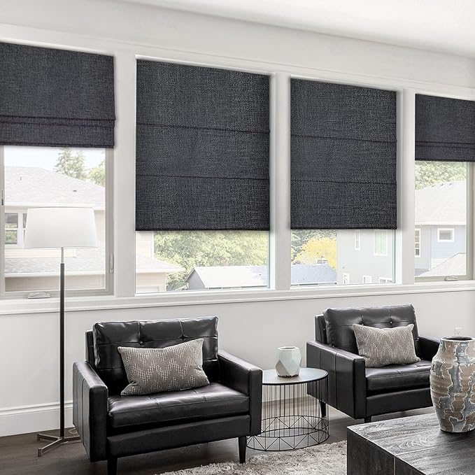 CHICOLOGY Cordless Roman Shades for Windows, Lexington Pebble (Blackout Style) Lined Polyester Room Darkening Shade, Privacy Window Treatment, Inside/Outside Mount, True-to-Size, 23" W x 72" H