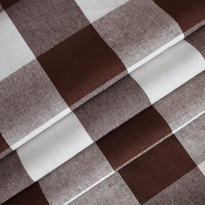 3 Pieces Tier Curtains and Valance Set Buffalo Check Kitchen Tiers Plaid Gingham Grommet Top Classic Short Small Cafe Curtains Country Farmhouse Cafe Bathroom 54"x18"/32"x24" Brown & White