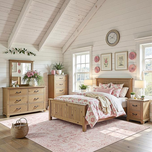 Pink Area Rugs 5x7 Rugs for Living Room, Machine Washable Rugs for Bedroom, Distressed Vintage Living Room Rug, Rug Non Slip Carpet Cream Green Area Rug for Dining Room Office