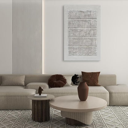 NANKAI Art White Texture Abstract Art Oil Painting Modern Minimalism Art Painter Living Office Corridor Wall Decorative Art 45x30 inches