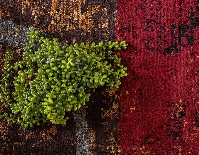 Unique Loom Barista Collection Area Rug - Kouillou (10' x 14' 1" Rectangle, Multi/ Brown)