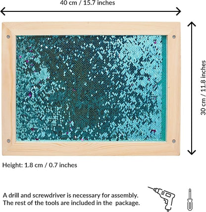 ODOXIA Sequin Wall Panel for Kids | Interactive Sensory Wall Panel & Flip Fabric Board | Reversible Sequin Sensory Wall Decor for Play & Learning | Sensory Room Equipment & Autism Toys