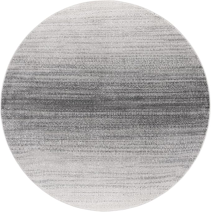 SAFAVIEH Adirondack Collection Area Rug - 6' Round, Light Grey & Dark Grey, Modern Design, Non-Shedding & Easy Care, Ideal for The Living Room, Dining, Bedroom (ADR183G)