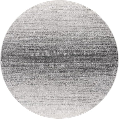 SAFAVIEH Adirondack Collection Area Rug - 6' Round, Light Grey & Dark Grey, Modern Design, Non-Shedding & Easy Care, Ideal for The Living Room, Dining, Bedroom (ADR183G)