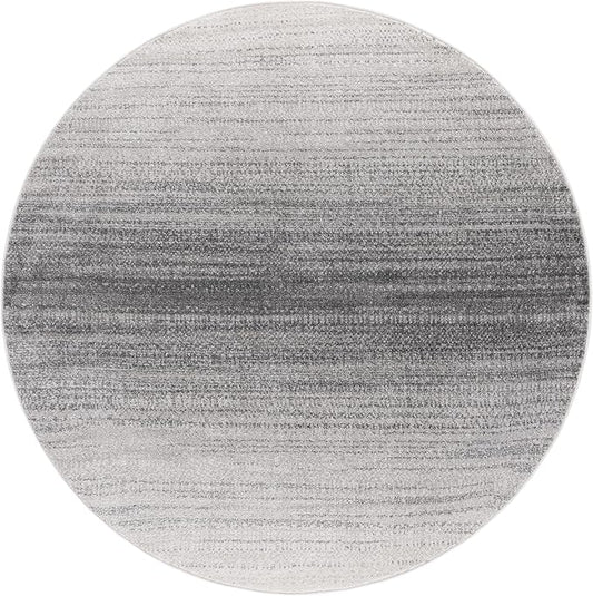 SAFAVIEH Adirondack Collection Area Rug - 6' Round, Light Grey & Dark Grey, Modern Design, Non-Shedding & Easy Care, Ideal for The Living Room, Dining, Bedroom (ADR183G)
