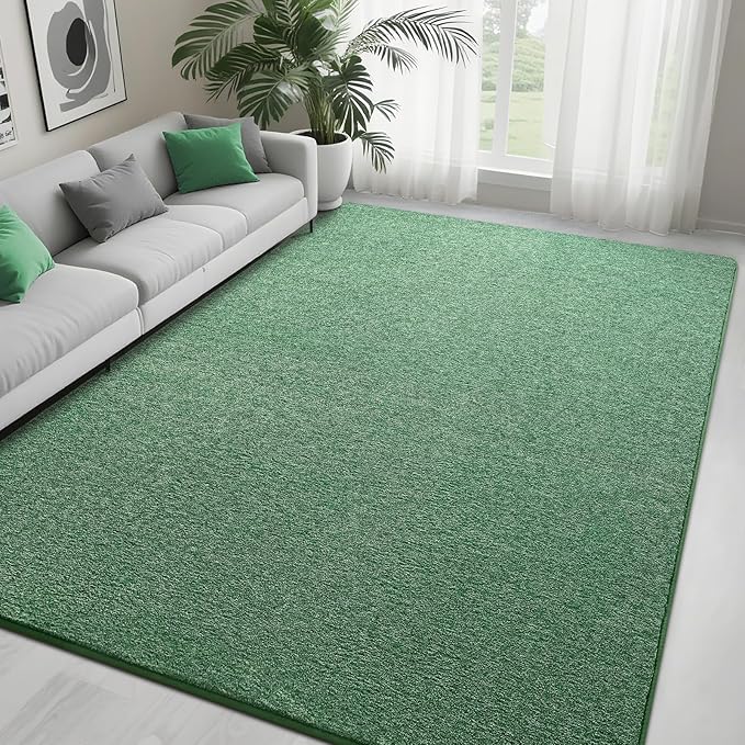 5x7 Area Rugs for Bedroom Living Room, Green White Soft Low-Pile Modern Indoor Thickened Memory Foam Non-Slip Washable Carpets for Kids Dorm Home Decor Rug