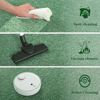 4x6 Area Rugs for Bedroom Living Room, Green White Soft Low-Pile Modern Indoor Thickened Memory Foam Non-Slip Washable Carpets for Kids Dorm Home Decor Rug