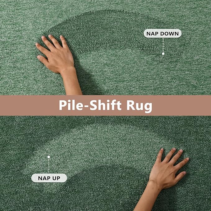 FinRèc 2x8 Washable Runner Rugs for Kitchen Hallway Bedroom, Low Pile Thin Rug Solid Color, Non-Slip Carpet Indoor for Home Decor (Green/White)
