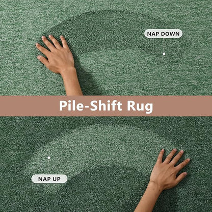 FinRèc 2x8 Washable Runner Rugs for Kitchen Hallway Bedroom, Low Pile Thin Rug Solid Color, Non-Slip Carpet Indoor for Home Decor (Green/White)