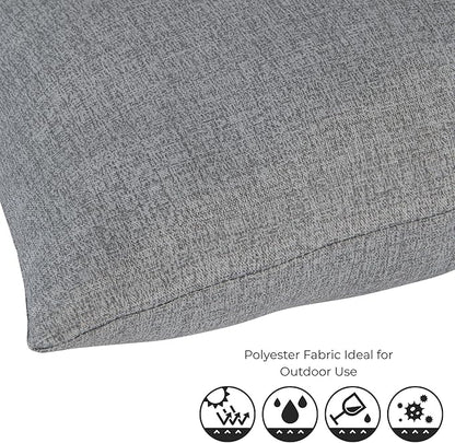 Set of 2 Outdoor Throw Pillows 19 x 12 Inch – Reversible Rectangle Patio Accent Pillows – Weather-Resistant Polyester Fabric – Eco-Friendly Recycled Polyfiber Fill – Heather Gray