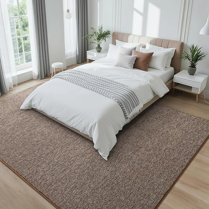 5x7 Area Rugs for Bedroom Living Room, Brown Soft Low-Pile Modern Indoor Thickened Memory Foam Non-Slip Washable Carpets for Kids Dorm Home Decor Rug