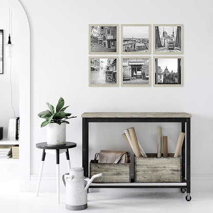 MCS Gallery Essential Picture Frames, Photo Gallery Wall Frame Set, Gray Woodgrain, 10 x 10 Inch, 6-Pack