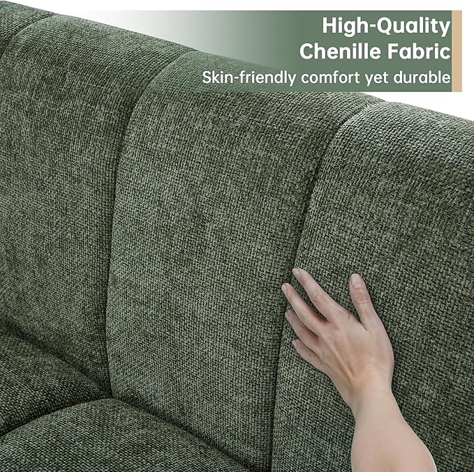 Morden Fort Oversized Sofa Couch Extra Deep Couch Modular Convertible Sectional Sofa Set Comfy Modern Sofas Couches for Living Room Apartment Bedroom Chenille