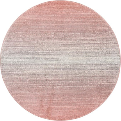 SAFAVIEH Adirondack Collection Area Rug - 6' Round, Blush & Grey, Modern Design, Non-Shedding & Easy Care, Ideal for The Living Room, Dining, Bedroom (ADR183U)