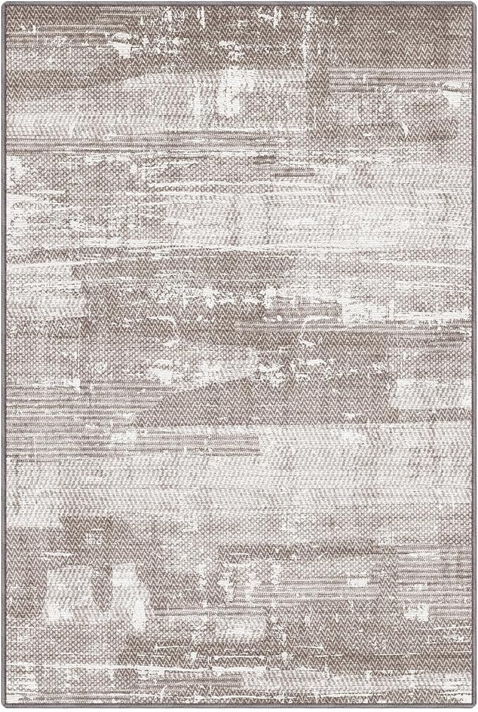 LUMI 5x8 Washable Area Rug for Living Room, Ultra Soft Stain Resistant Carpet with Non Slip Rubber Backing, Non-Shedding Low Pile Rugs for Bedroom, Dining Room, Indoor, Office