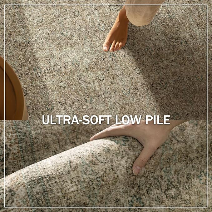 Washable Runners for Hallways Kitchen Rug: 2'x6' Runner Rugs Stain Resistant Non Slip Low Pile Soft Carpet Runners for Hallways Bedroom Kitchen Entryway Indoor Beside Bathroom Laundry Room