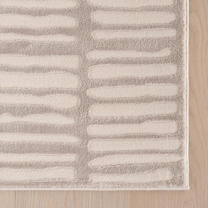 Nuloom Kailani Abstract 4' x 6' Machine Washable Area Rug for Living Room Bedroom Dining Room, Grey