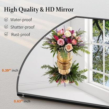COFENY Bathroom Mirror, 36x48 Inch Black Oval Large Wall Mounted Mirror with Thin Metal Frame, Modern Bathroom Vanity Mirrors for Over Sink, Entryway, Living Room, Bedroom