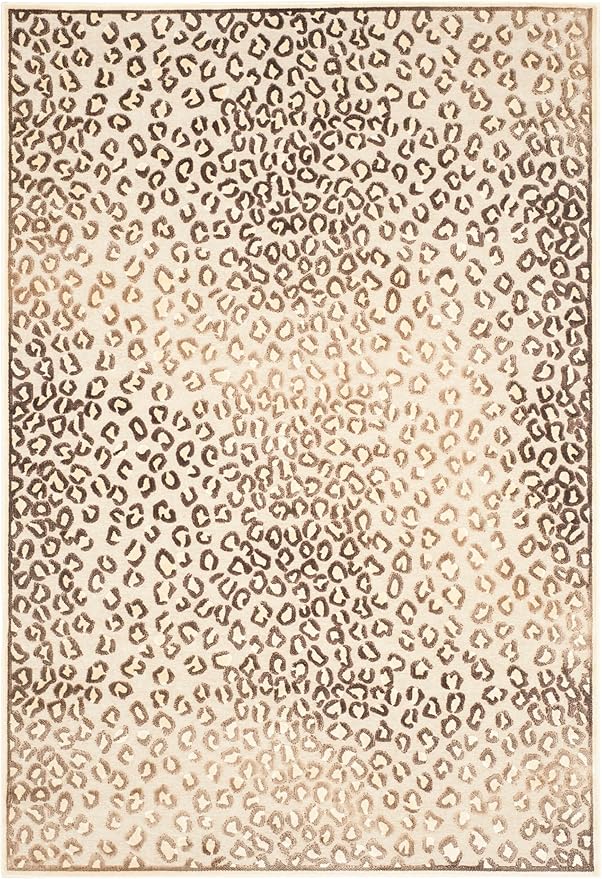 SAFAVIEH Paradise Collection Area Rug - 5'3" x 7'6", Creme, Animal Print Viscose Design, Ideal for High Traffic Areas in Living Room, Bedroom (PAR84-404)