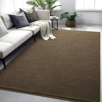 5x7 Feet Area Rug for Living Room Bedroom, Light Brown Low Pile Washable Rugs, Memory Foam Indoor Carpet, Modern Non Slip Carpets for Kids Girls Boys Baby Teen Dorm Nursery Home Decor