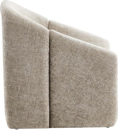 Modway Vivi Chenille Upholstered Accent Khaki-Plush, Comfy Armchair, Ideal as a Modern Barrel, Lounge Reading Chair for Living Room, Bedroom or Cozy Corner Seating