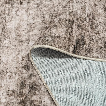 3x5 Living Room Area Rug - Modern Abstract Washable Bedroom Rugs with Non Slip Rubber Backing Indoor Low Pile Carpet for Office Nursery Soft Ultra Thin Home Decor Floor Mat for Bathroom 3x5 Brown