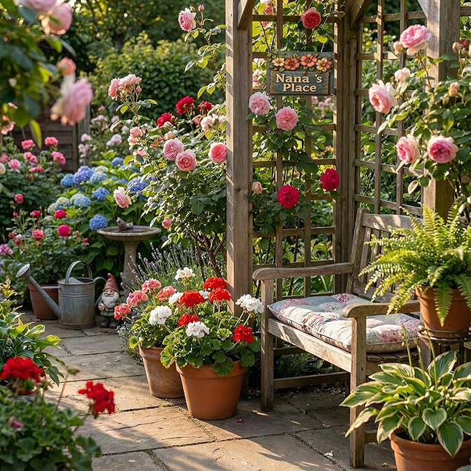 Funnysign Garden Gifts Nana's Place Vintage Gardening Tin Sign for Home Patio Garden Porch Greenhouse Yard Decor 8 X 12 Inch (3825)