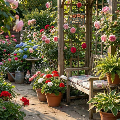 Funnysign Garden Gifts Nana's Place Vintage Gardening Tin Sign for Home Patio Garden Porch Greenhouse Yard Decor 8 X 12 Inch (3825)
