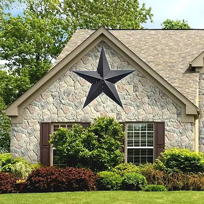 VIVICOMFY 48" Black Barn Star Metal Wall Hanging Decor - Outdoor & Indoor, Rust Resistant, Weatherproof - Perfect for Living Room & Farmhouse Decor