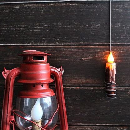 CVHOMEDECO. Real Wax Hand Dipped Battery Operated LED Timer Taper Candles Rustic Primitive Flameless Lights Décor, 4-3/4 Inch, Coffee, 6 PCS in a Package