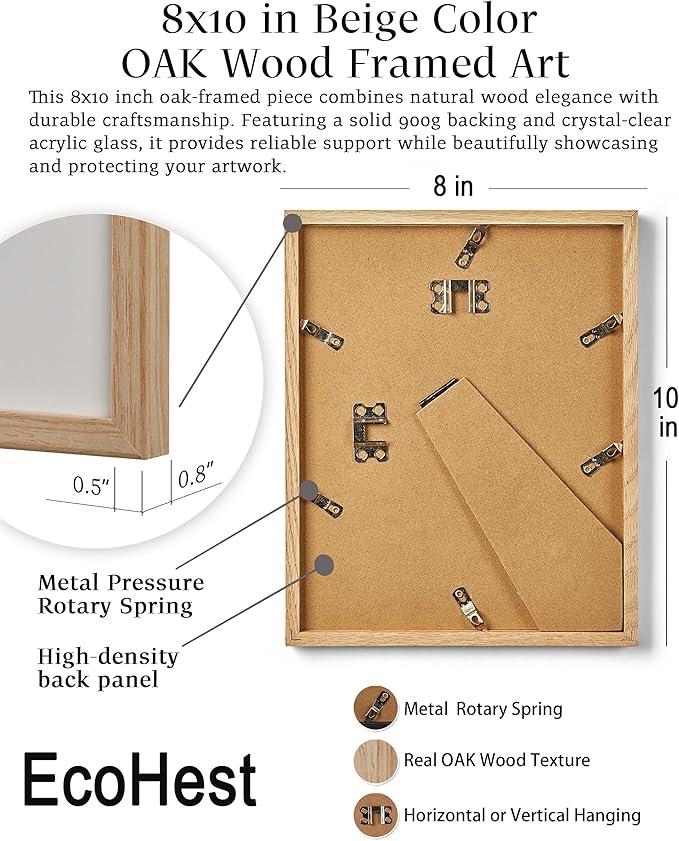 EcoHest Small Trendy Newspaper Dolce Far Niente Framed Wall Art, 8x10 in OAK Wood La Dolce Vita Canvas Wall Art, Magazine Italian Summer Headline Print Decor, Set of 1 for Bedroom Living Room