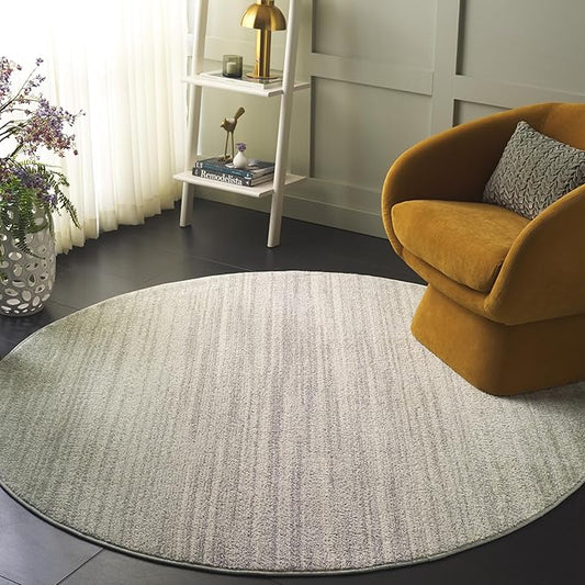 SAFAVIEH Adirondack Collection Area Rug - 6' Round, Sage & Grey, Modern Design, Non-Shedding & Easy Care, Ideal for The Living Room, Dining, Bedroom (ADR183W)