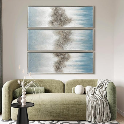 Empire Art Direct Abstract Wall Art Textured Hand Painted Canvas by Martin Edwards, Triptych, 60" x 20" each, Sequence