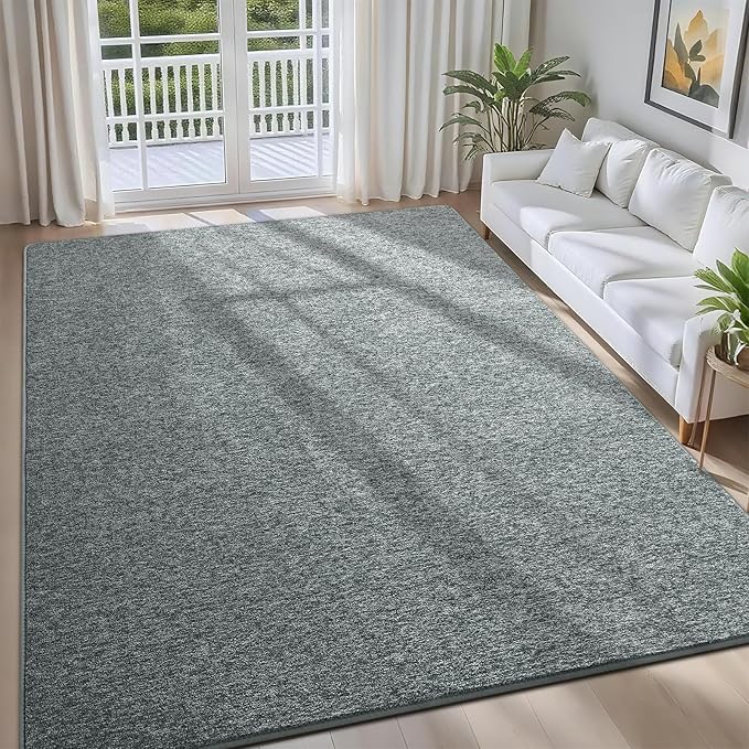 6x9 Area Rugs for Bedroom Living Room, Grey Green Soft Low-Pile Modern Indoor Thickened Memory Foam Non-Slip Washable Carpets for Kids Dorm Home Decor Rug